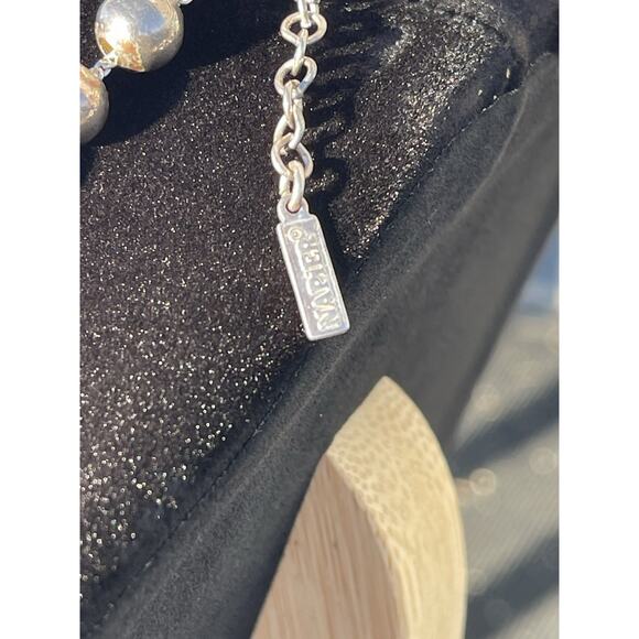 VTG Sterling Plated Oxidized Pearls Beaded Necklace 16”-18” Southwestern Napier - Picture 6 of 9